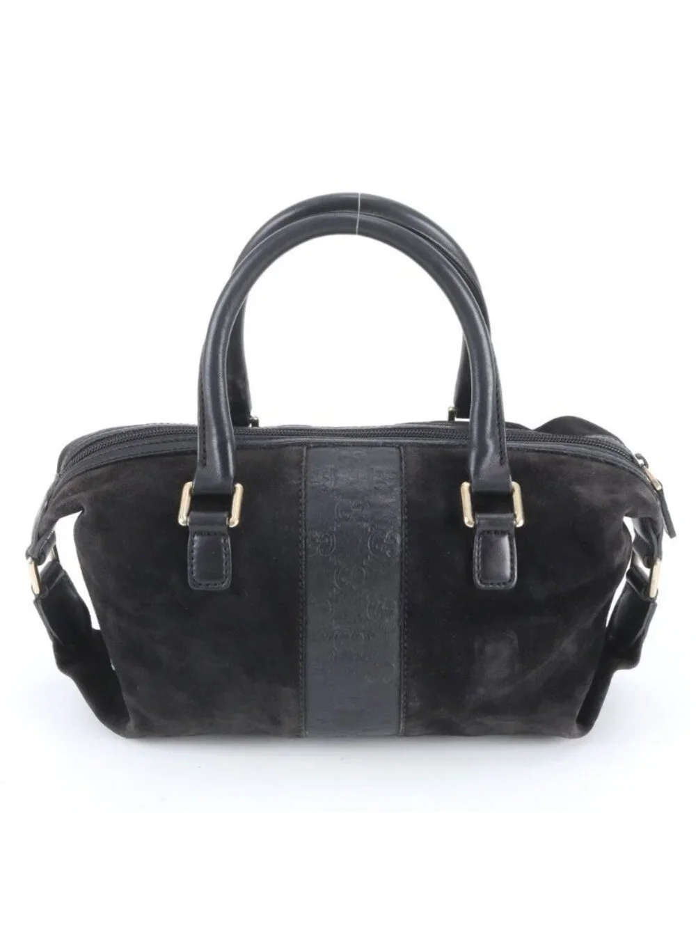 Gucci Guccissima Mini Boston Leather Handbag Tote Black Rbm - Picture 3 of 9